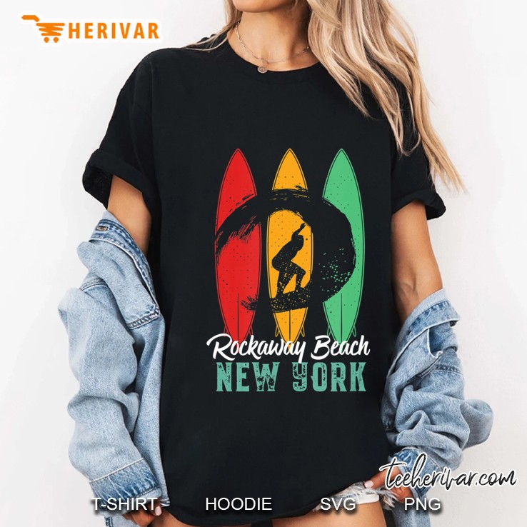 Rockaway Beach New York Vintage Surfing Sports Hoodie