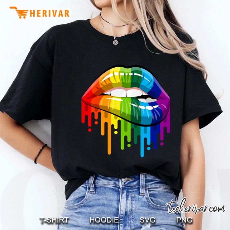 Sexy Colorful Graphic Lips Tshirt, Women Printed Design Lips Pullover Ladies Tee