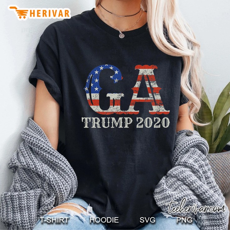 Trump 2020 Re-Election Georgia Tee Proud Voter Usa Flag Ladies Tee
