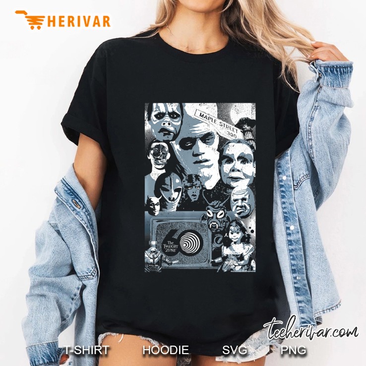 Twilight Zone 60Th Anniversary Maple Street Group Shot Premium Ladies Tee