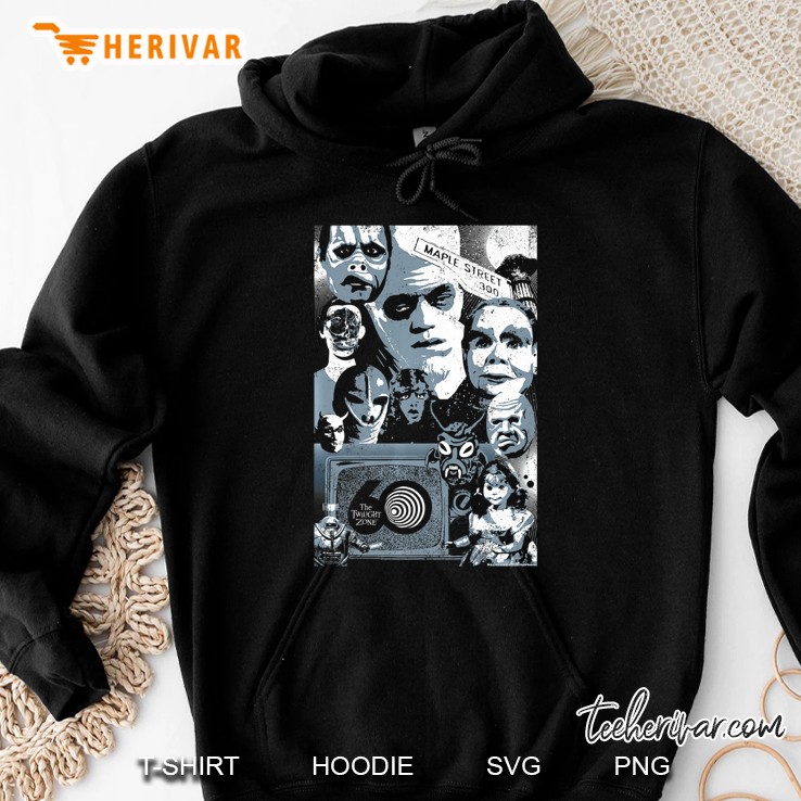 Twilight Zone 60Th Anniversary Maple Street Group Shot Premium Hoodie