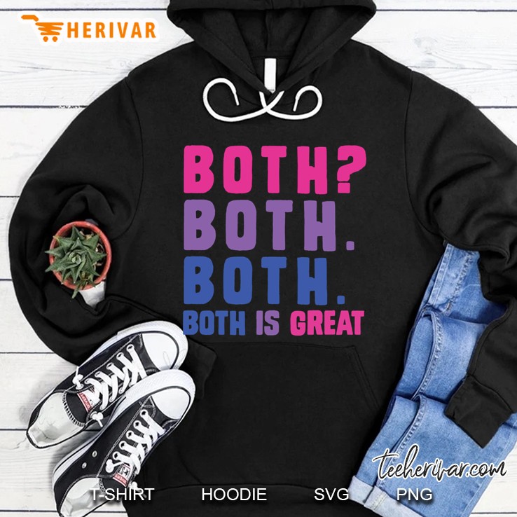 Both Both. Both. Both Is Great - Bisexual Flag Colors Slim Fit Hoodie