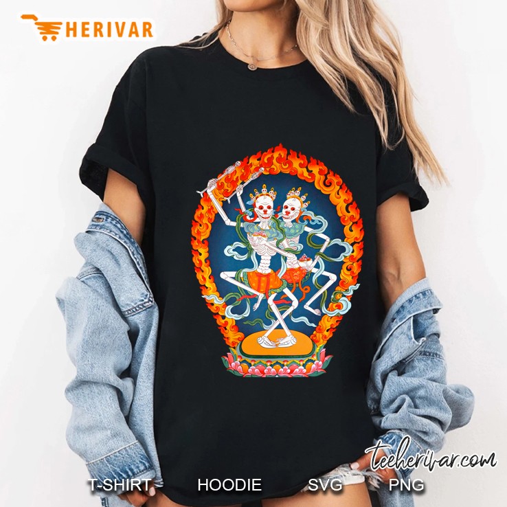 Citipati Tibetan Buddhist Thangka - Dancing Skeletons - Poster Classic Hoodie