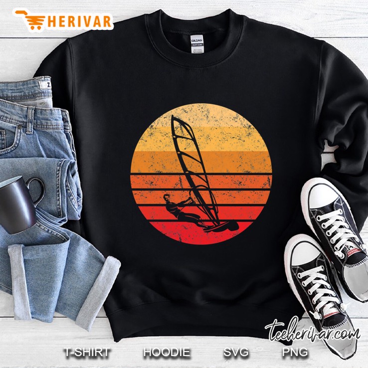 Retro Windsurf Sunset Classic Sweatshirt