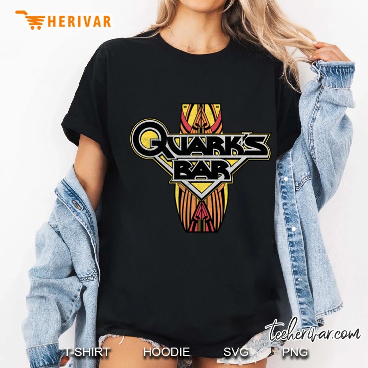 Star Trek Deep Space Nine Quarks Bar Distressed Logo Classic Ladies Tee