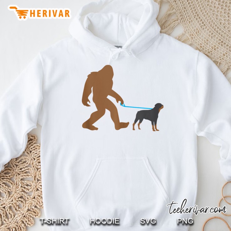 Bigfoot Walking Rottweiler Dog Funny Sasquatch Gift Tank Top Mugs