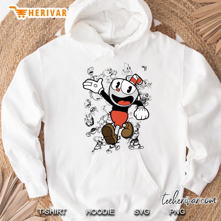 Cuphead Character Sketches Graphic Hoodie