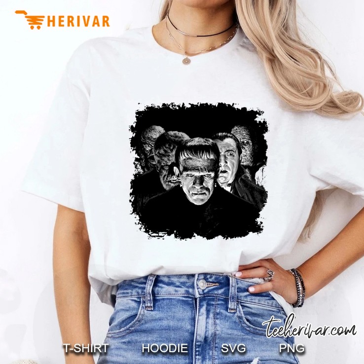 Classic Monsters Black & White Pop! Slim Fit Ladies Tee