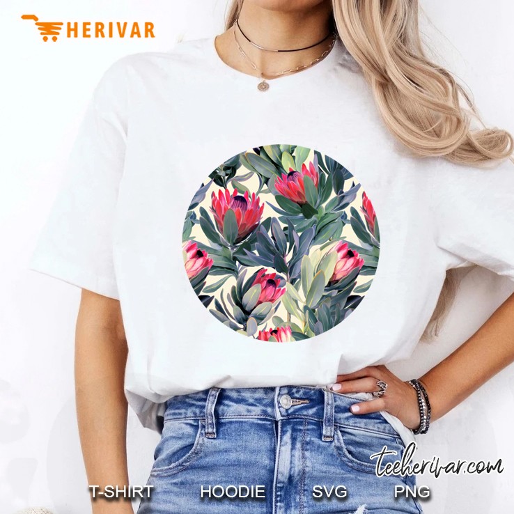 Painted Protea Pattern Classic Ladies Tee