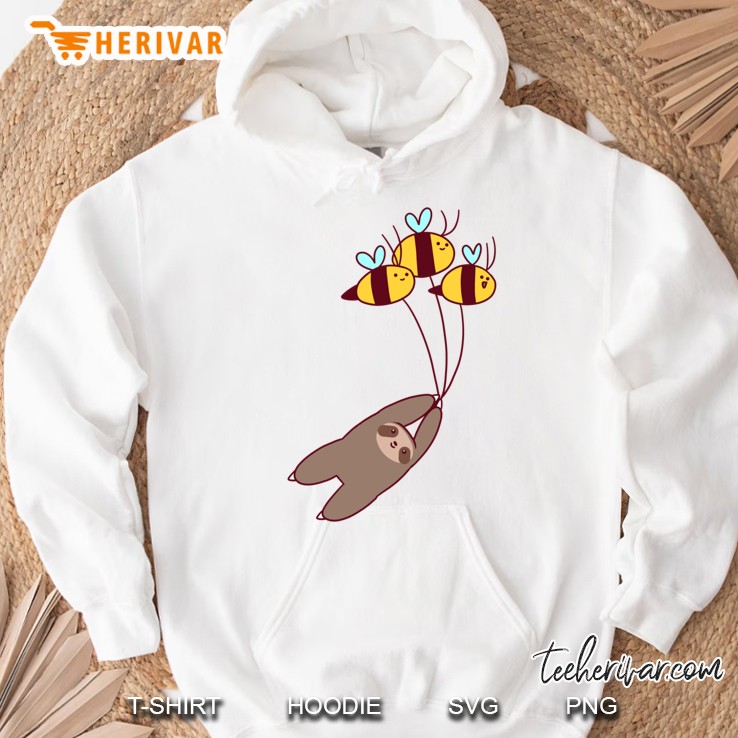 Sloth And Bumble Bees Hoodie