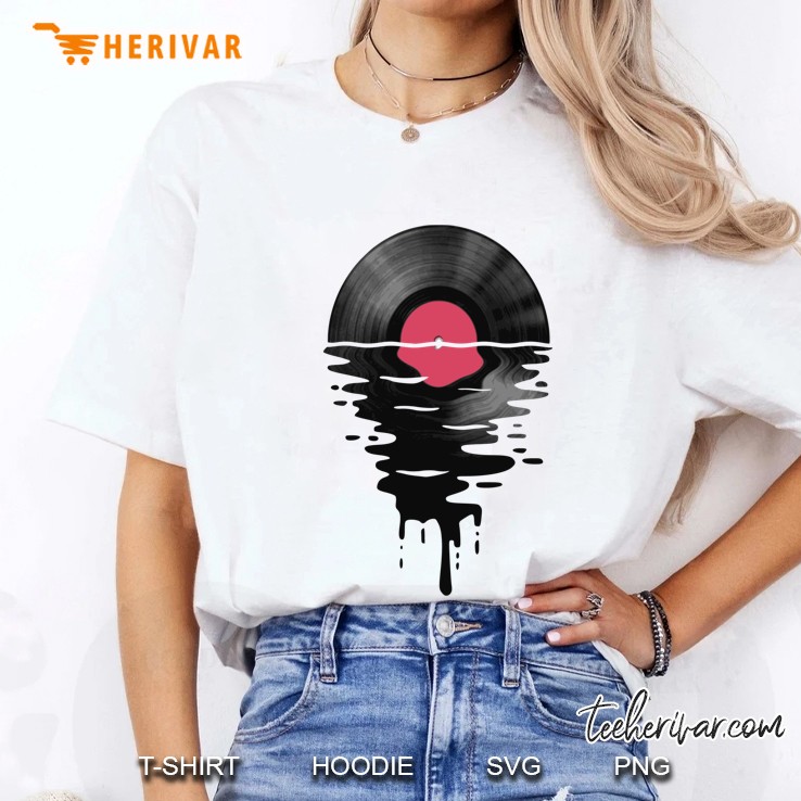 Vinyl Lp Music Record Sunset Red Classic Ladies Tee