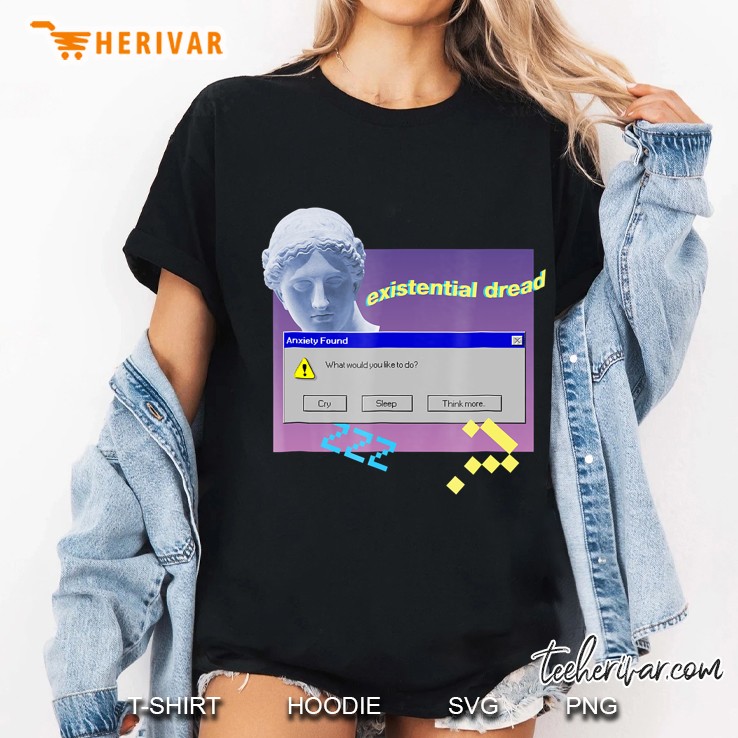 Anxiety What Would You Like To Do Aesthetic Vaporwave Shirt Ladies Tee