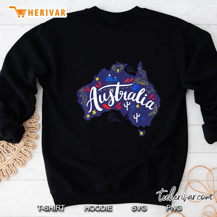 Australia Map Travel Aussie Down Under Australian Gift Home Sweatshirt