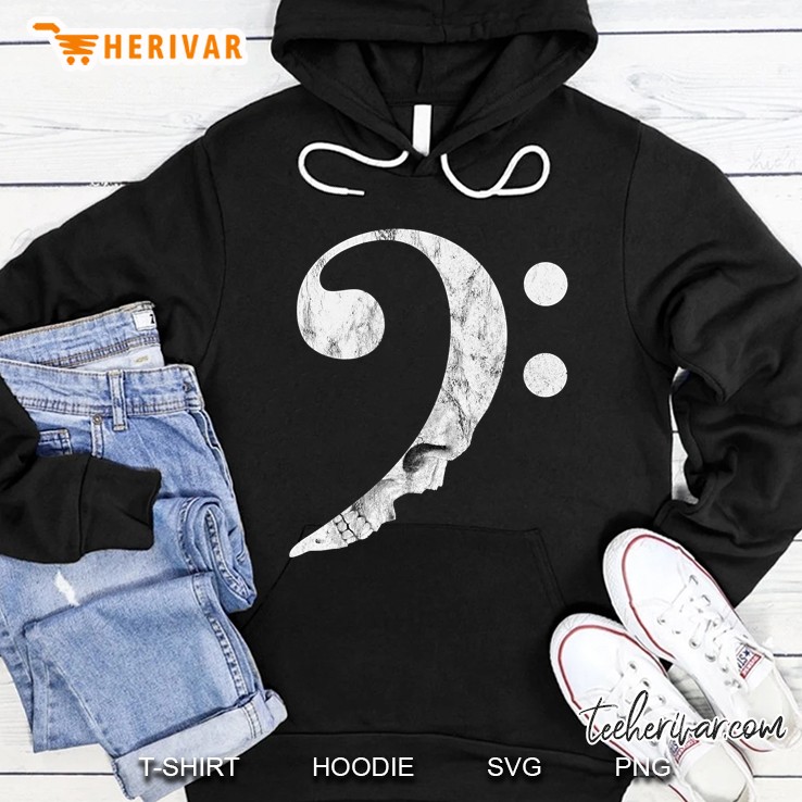Bass Clef With Skull Rock Legend Bass Guitar Lovers Hoodie