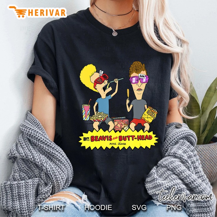 Beavis And Butthead Snacks On The Curb Logo Ladies Tee