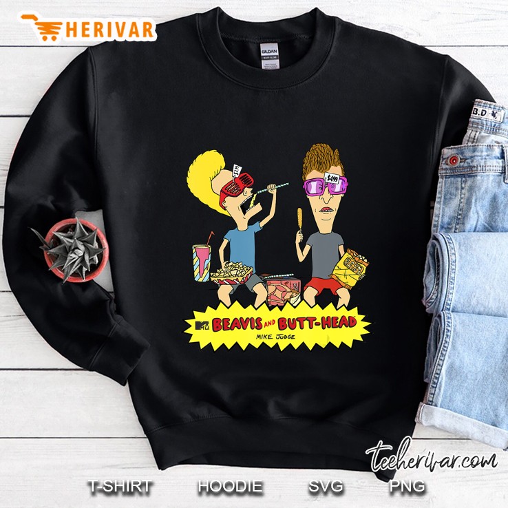 Beavis And Butthead Snacks On The Curb Logo Sweatshirt