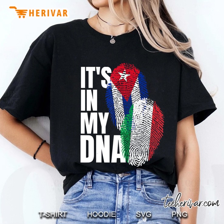 Cuban And Italian Mix Dna Flag Heritage Gift Ladies Tee