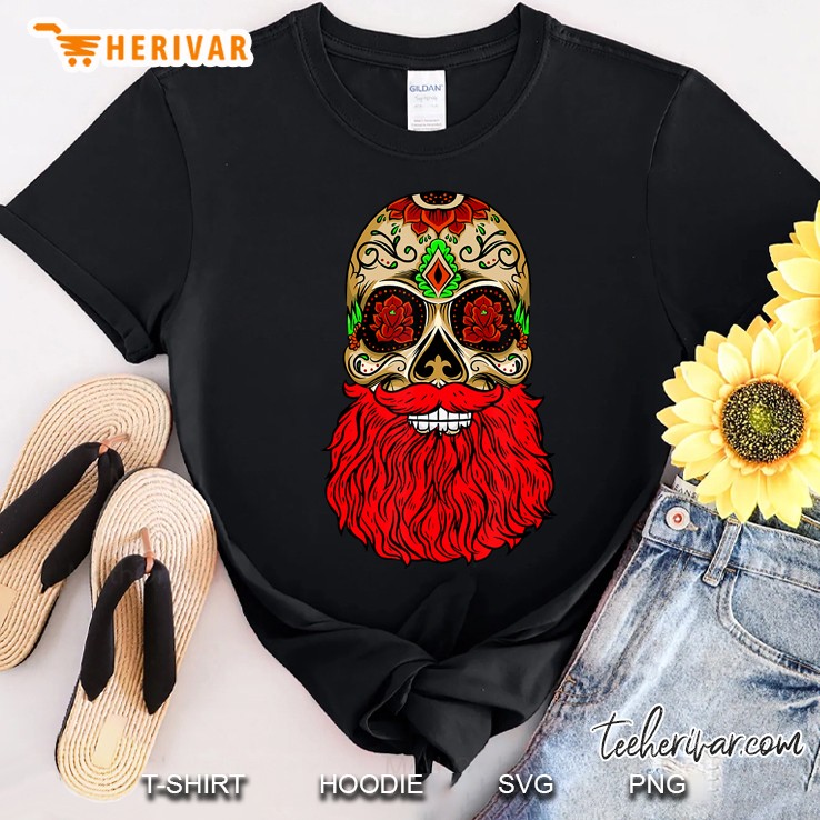 Day Of The Dead Red Beard Sugar Skull Halloween Shirt Gift Shirt