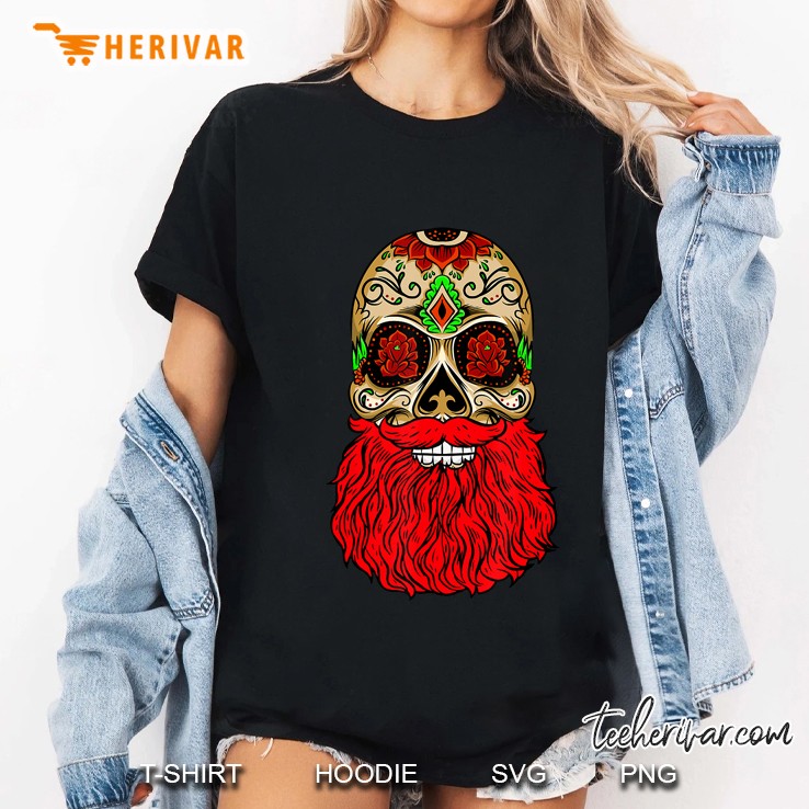 Day Of The Dead Red Beard Sugar Skull Halloween Shirt Gift Hoodie