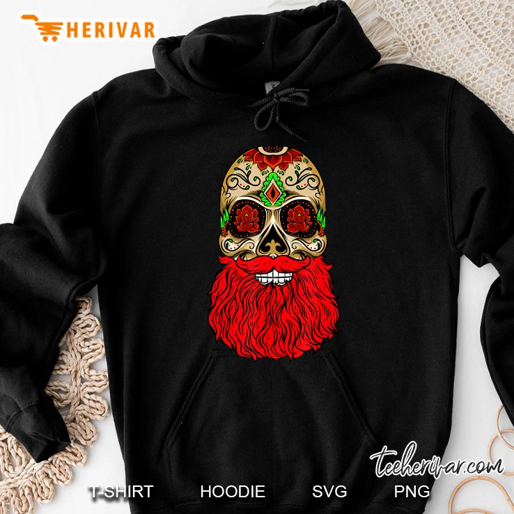 Day Of The Dead Red Beard Sugar Skull Halloween Shirt Gift Mugs