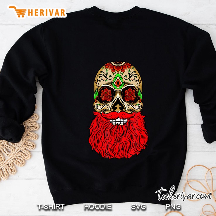 Day Of The Dead Red Beard Sugar Skull Halloween Shirt Gift Mugs