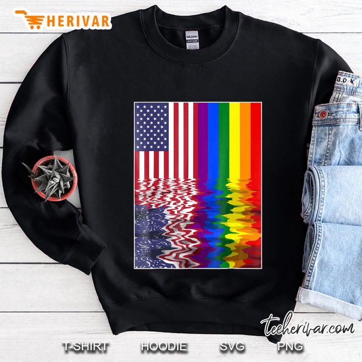 Gay 4Th Of July - Independence Day With Rainbow Flag Sweatshirt