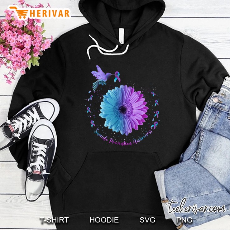 Hummingbird Sunflower Suicide Prevention Awareness Hoodie