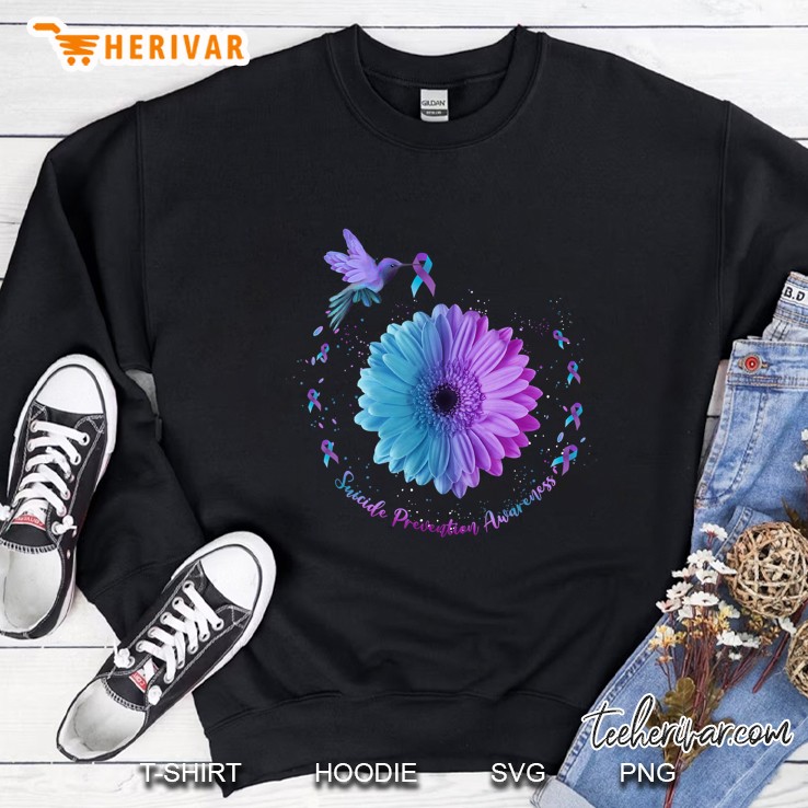 Hummingbird Sunflower Suicide Prevention Awareness Sweatshirt