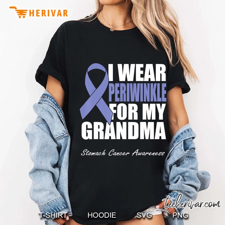 I Wear Periwinkle For My Grandma Stomach Cancer Awareness Ladies Tee