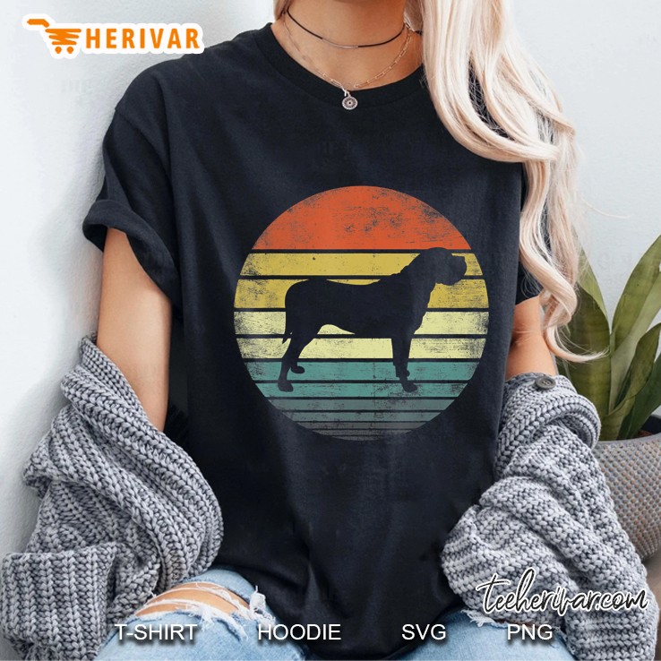 Mastiff Lover Owner Gift Retro Sunset Dog Silhouette Mom Dad Ladies Tee