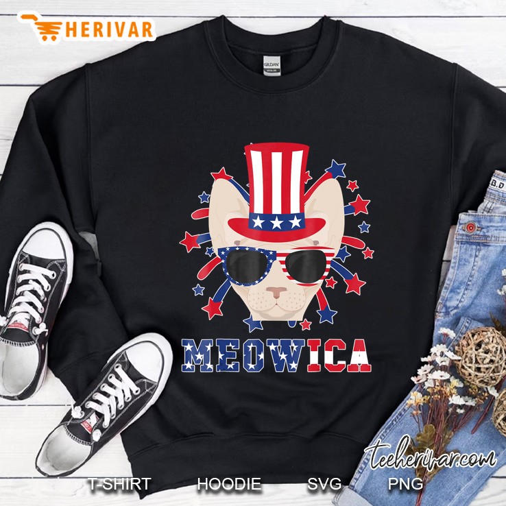Meowica Shirt - Sphynx Cat 4Th Of July Sweatshirt
