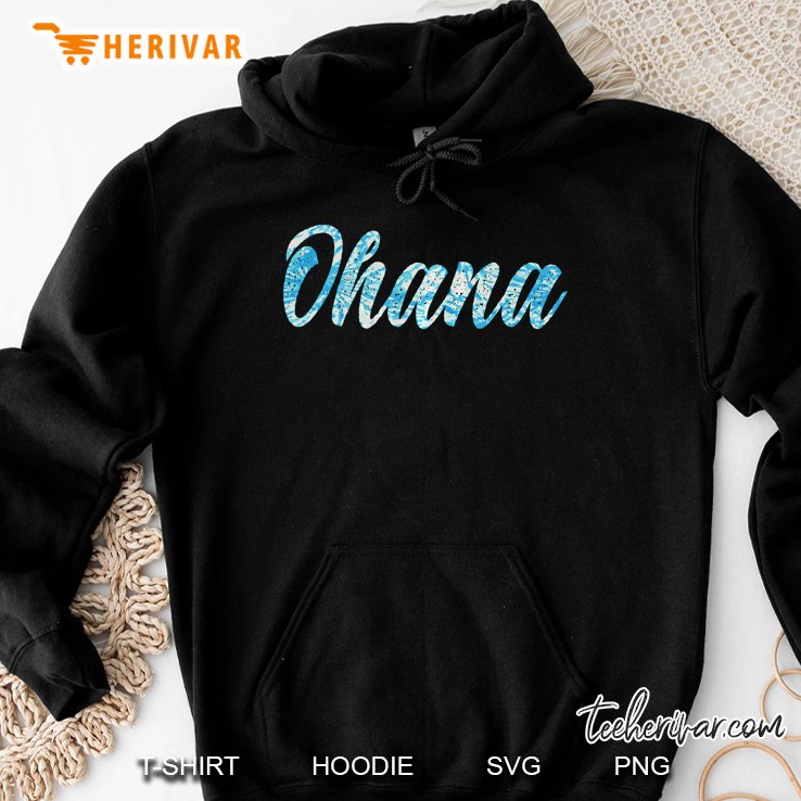 Ohana Means Family Blue Waters Tie Dye Hoodie