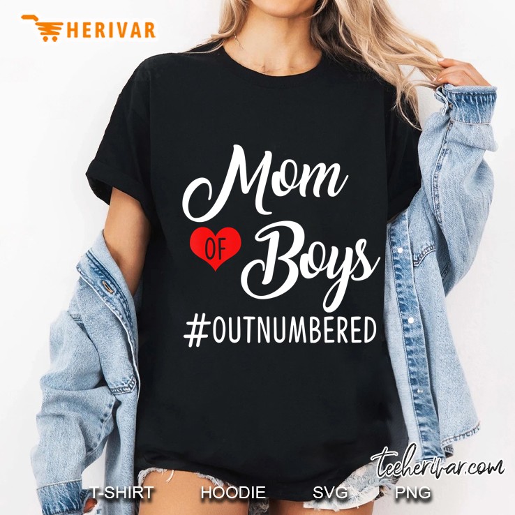 Outnumbered Mom Of Boys Hoodie