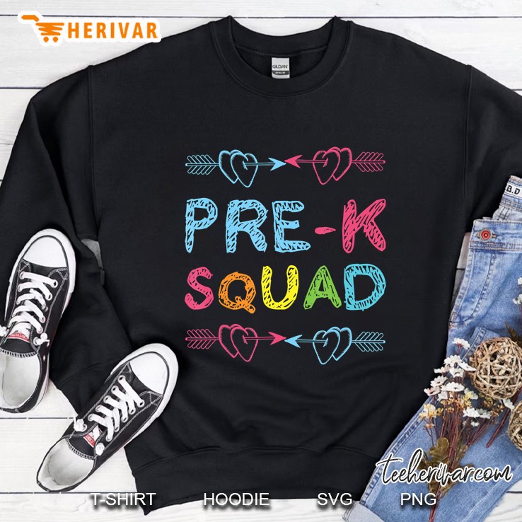 Pre - K Squad Preschool Teacher Back To School Gift Design Sweatshirt