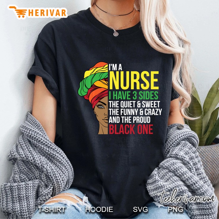 Proud Black Nurse Woman Afro Cool Black History Month Gift Pullover Ladies Tee