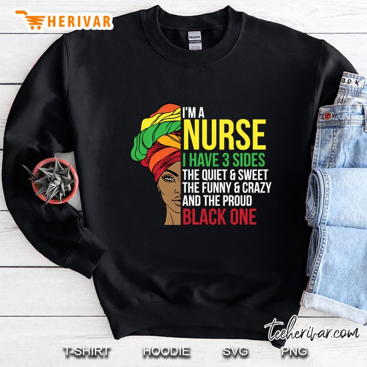 Proud Black Nurse Woman Afro Cool Black History Month Gift Pullover Sweatshirt