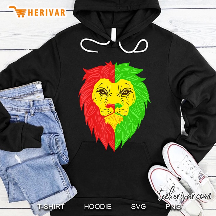 Rastafarian Reggae Lion Of Judah Lion Jamaica Rasta Gift Hoodie