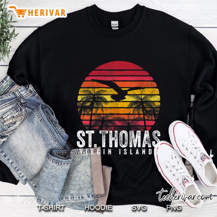 St. Thomas Vintage Retro Sunset Beach Island Men Women Gift Sweatshirt