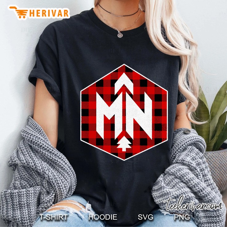 Up North Minnesota Buffalo Plaid Northern Compass Pullover Hoodie