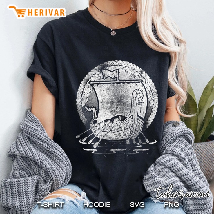 Vintage Norse Viking Ship Hoodie