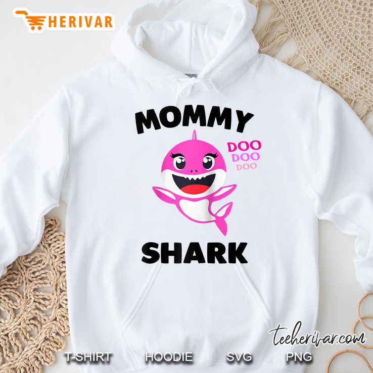 Mommy Shark Gift For Mom - Shark Baby Cute Matching Family Raglan Baseball Tee Hoodie