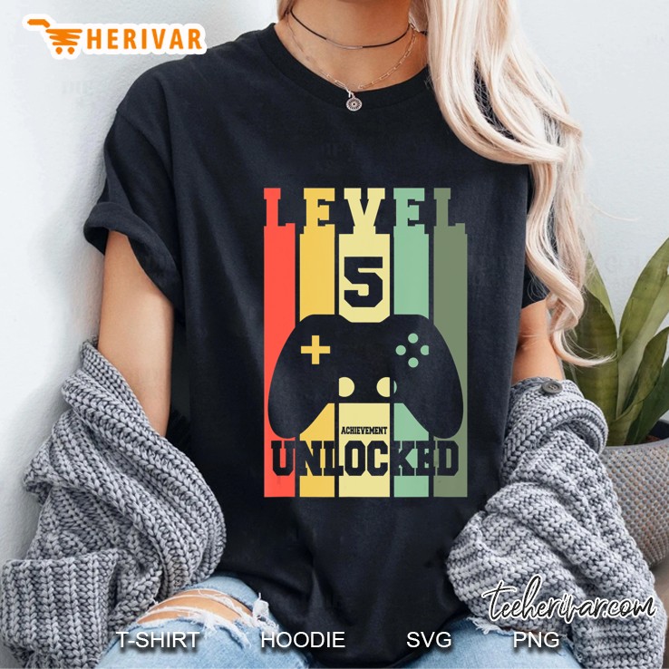 5Th Birthday Gift - Level 5 Achievement Unlocked Ladies Tee