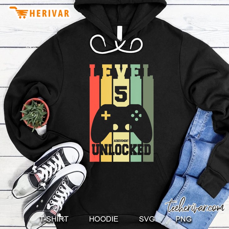 5Th Birthday Gift - Level 5 Achievement Unlocked Hoodie