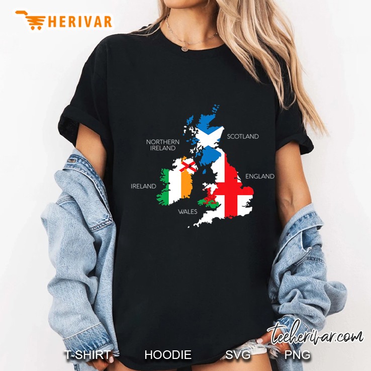 British Isles Sea Ireland Scotland Wales England Map Coins Hoodie