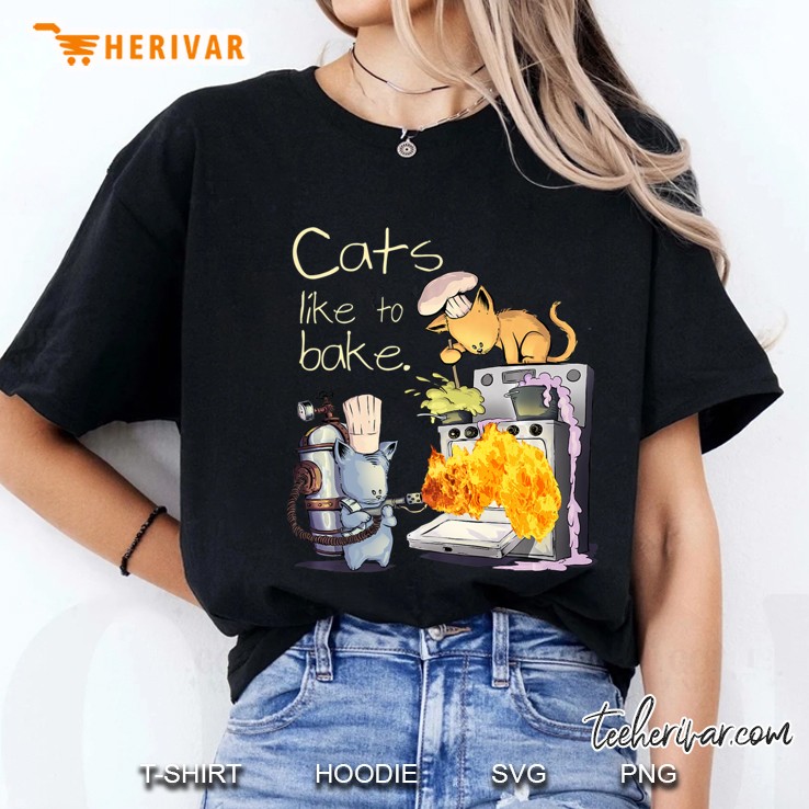 Cats Like To Bake Funny Gif Ladies Tee