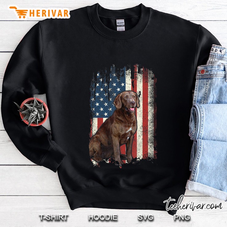 Chesapeake Bay Retriever American Flag Shirt Usa Dog Gifts Sweatshirt