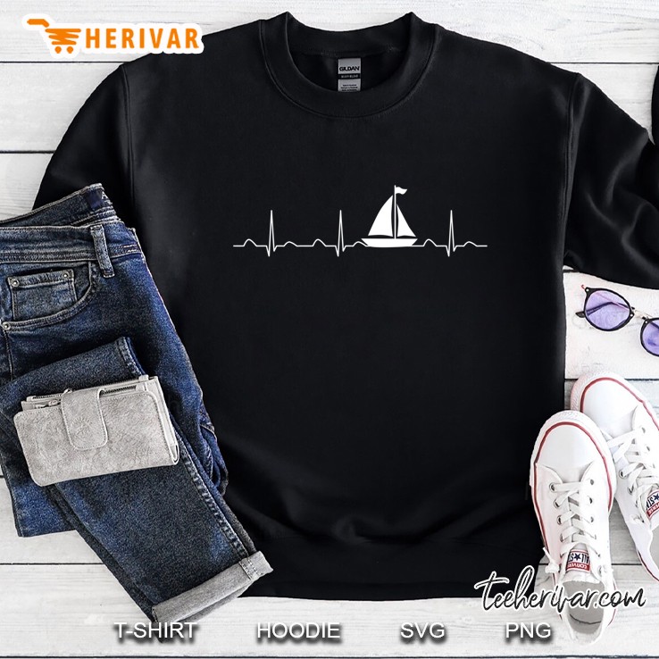 Sailing Heartbeat Boat, Funny Boating Sailor Gift Sweatshirt