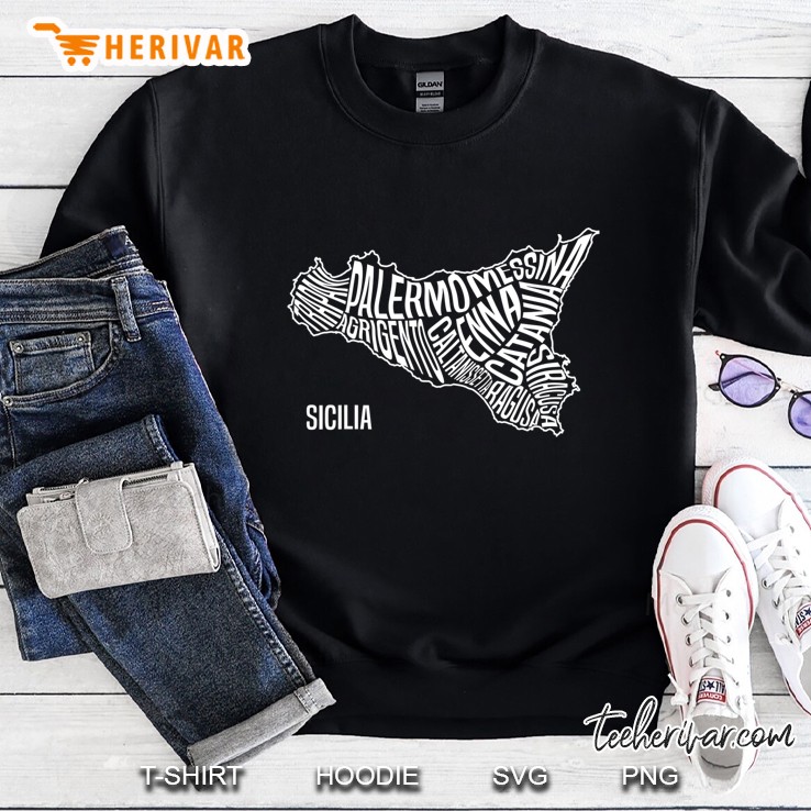 Sicilia Map Shirt Sicily, Italy Souvenir Clothing Sweatshirt