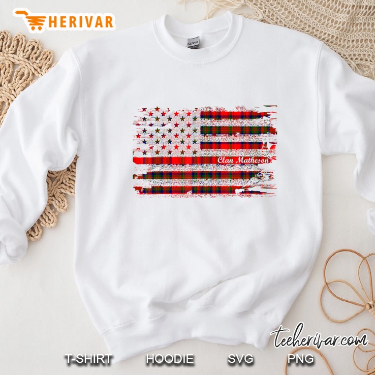 Matheson Surname American Flag Scottish Clan Tartan Sweatshirt