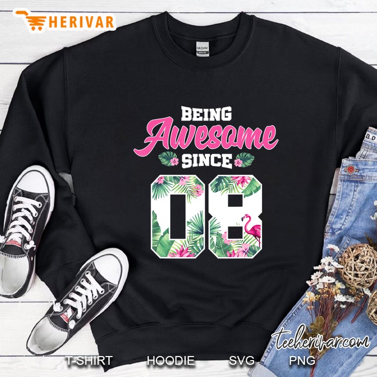 Made In 08 Shirt Being Awesome Since 2008 12Th Birthday Girl Sweatshirt